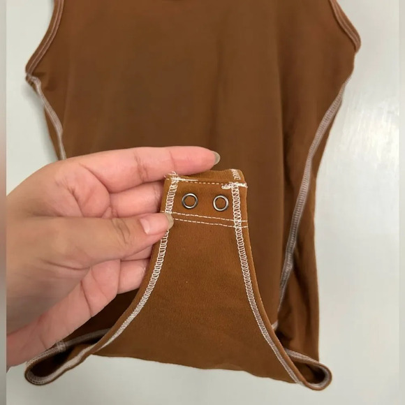 Abercrombie and Fitch Ribbed Brown Orange Bodysuit size XS - Picture 5 of 5